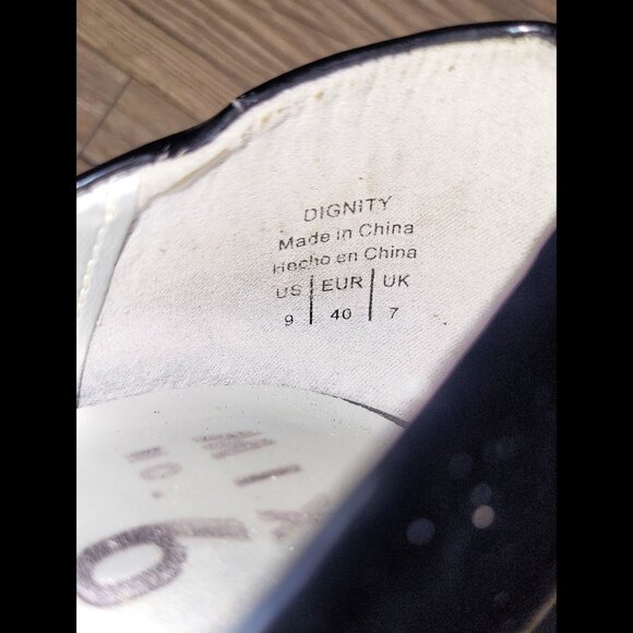 Used Women's DSW Mix No. 6 Dignity US9 Pointed Toe Black Patent Pumps 4.25" heel - Picture 14 of 14